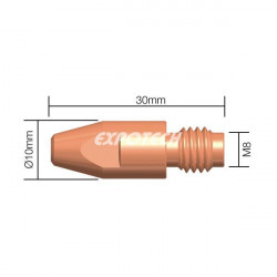Špička M8x30 ALU /typ Binzel/