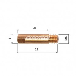 Špička M6x25 ALU  /typ Binzel/