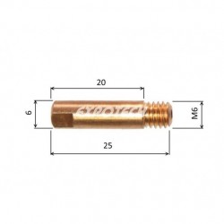 Špička M6x25 E-Cu ALU  /typ...